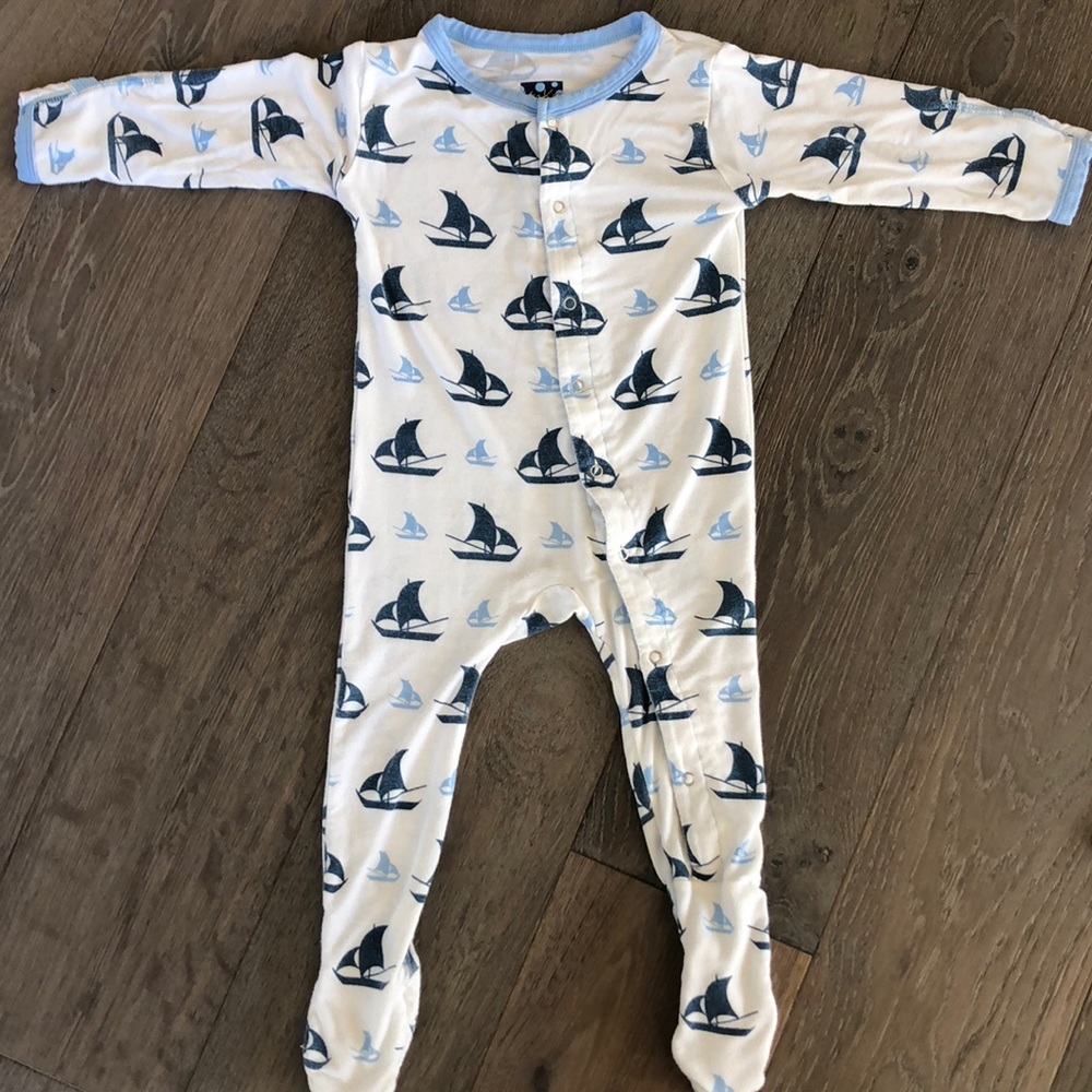Kickee Pants footies with fold over hand covers